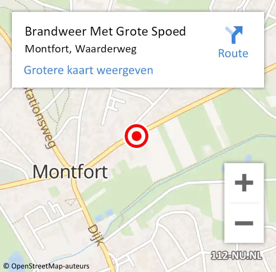 Locatie op kaart van de 112 melding: Brandweer Met Grote Spoed Naar Montfort, Waarderweg op 31 december 2022 02:24