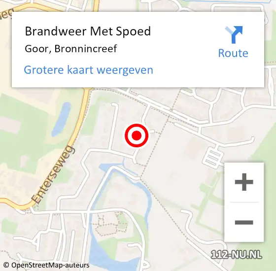 Locatie op kaart van de 112 melding: Brandweer Met Spoed Naar Goor, Bronnincreef op 31 december 2022 02:24