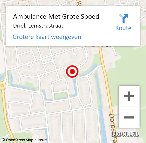 Locatie op kaart van de 112 melding: Ambulance Met Grote Spoed Naar Driel, Lemstrastraat op 31 december 2022 02:45