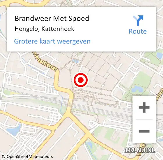 Locatie op kaart van de 112 melding: Brandweer Met Spoed Naar Hengelo, Kattenhoek op 31 december 2022 03:05