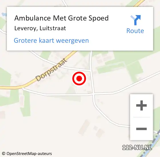 Locatie op kaart van de 112 melding: Ambulance Met Grote Spoed Naar Leveroy, Luitstraat op 31 december 2022 03:25