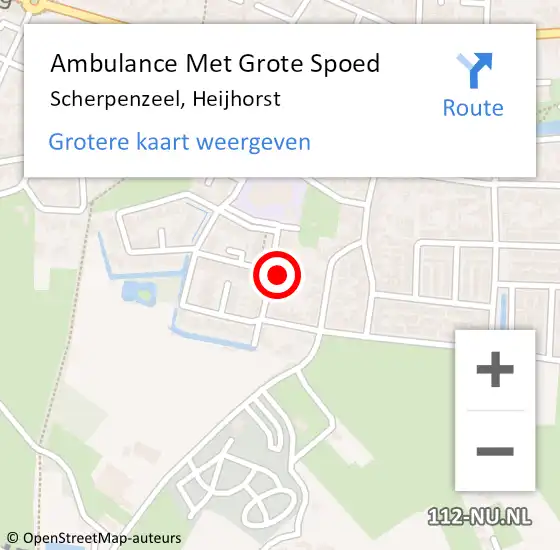 Locatie op kaart van de 112 melding: Ambulance Met Grote Spoed Naar Scherpenzeel, Heijhorst op 31 december 2022 07:13