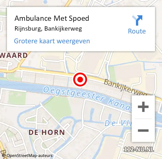 Locatie op kaart van de 112 melding: Ambulance Met Spoed Naar Rijnsburg, Bankijkerweg op 31 december 2022 07:26