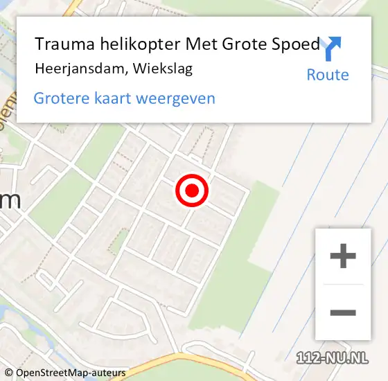 Locatie op kaart van de 112 melding: Trauma helikopter Met Grote Spoed Naar Heerjansdam, Wiekslag op 31 december 2022 08:40