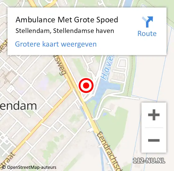 Locatie op kaart van de 112 melding: Ambulance Met Grote Spoed Naar Stellendam, Stellendamse haven op 31 december 2022 09:26