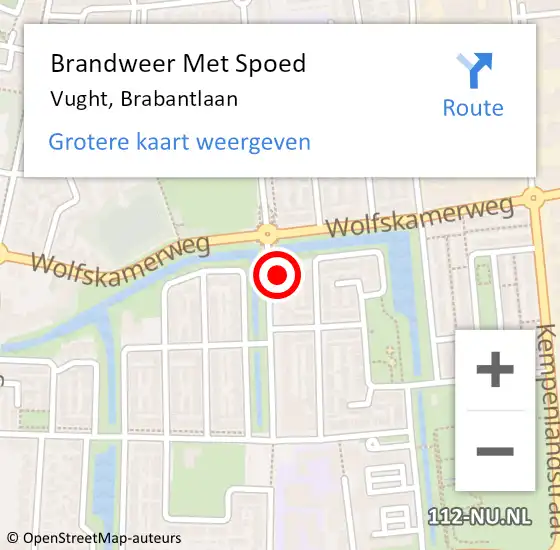 Locatie op kaart van de 112 melding: Brandweer Met Spoed Naar Vught, Brabantlaan op 31 december 2022 09:28
