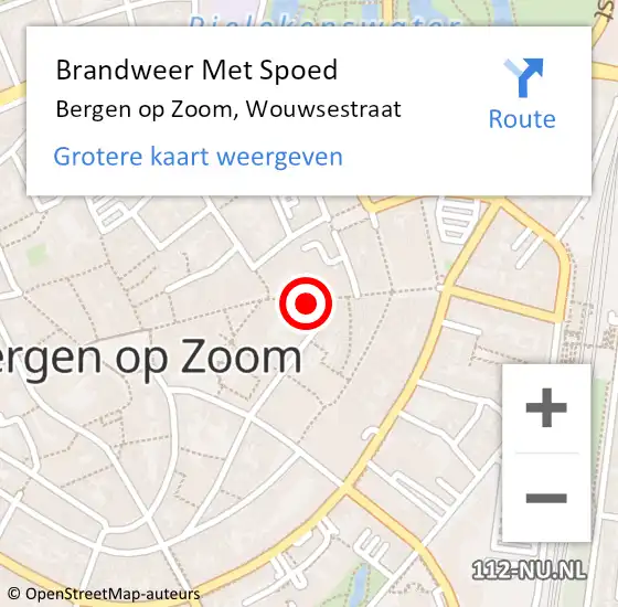 Locatie op kaart van de 112 melding: Brandweer Met Spoed Naar Bergen op Zoom, Wouwsestraat op 31 december 2022 09:44