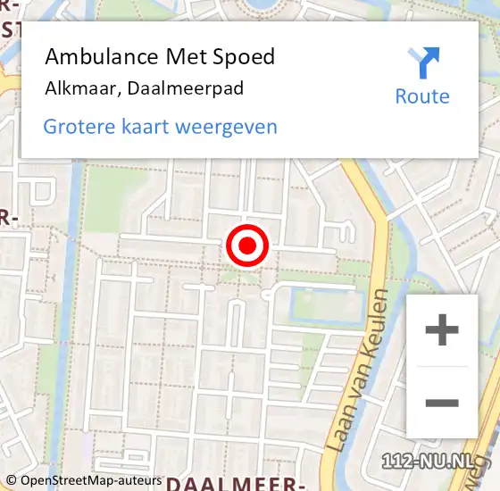 Locatie op kaart van de 112 melding: Ambulance Met Spoed Naar Alkmaar, Daalmeerpad op 31 december 2022 10:15