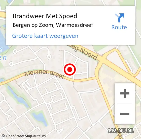 Locatie op kaart van de 112 melding: Brandweer Met Spoed Naar Bergen op Zoom, Warmoesdreef op 31 december 2022 10:29
