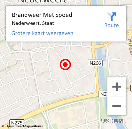 Locatie op kaart van de 112 melding: Brandweer Met Spoed Naar Nederweert, Staat op 31 december 2022 10:31