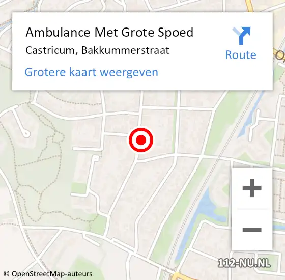 Locatie op kaart van de 112 melding: Ambulance Met Grote Spoed Naar Castricum, Bakkummerstraat op 31 december 2022 11:05