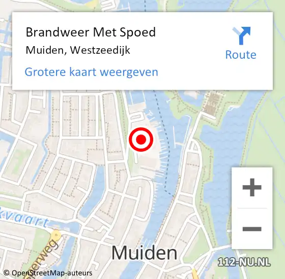 Locatie op kaart van de 112 melding: Brandweer Met Spoed Naar Muiden, Westzeedijk op 31 december 2022 11:21