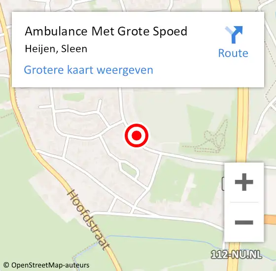 Locatie op kaart van de 112 melding: Ambulance Met Grote Spoed Naar Heijen, Sleen op 31 december 2022 11:35