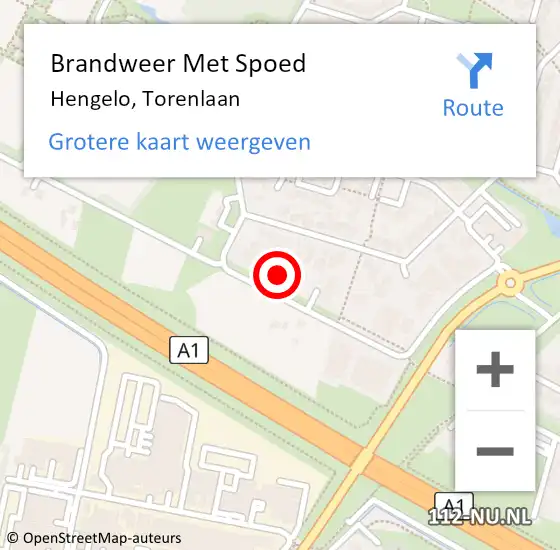 Locatie op kaart van de 112 melding: Brandweer Met Spoed Naar Hengelo, Torenlaan op 31 december 2022 11:58