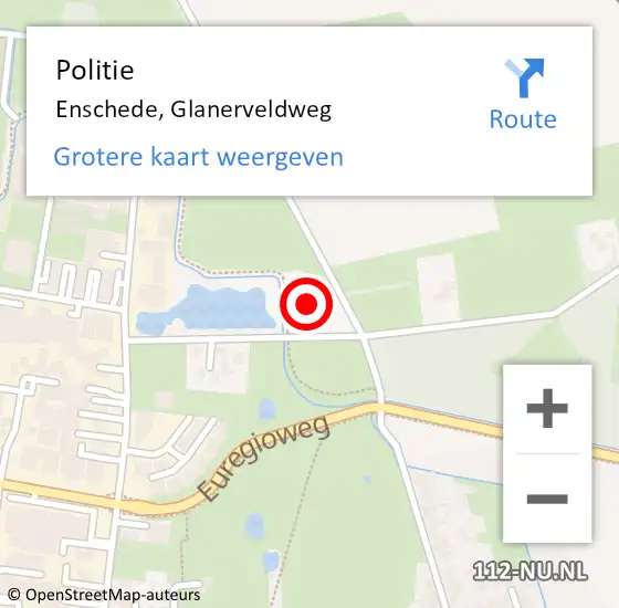 Locatie op kaart van de 112 melding: Politie Enschede, Glanerveldweg op 31 december 2022 12:05