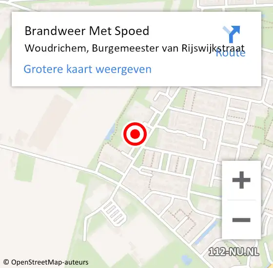 Locatie op kaart van de 112 melding: Brandweer Met Spoed Naar Woudrichem, Burgemeester van Rijswijkstraat op 31 december 2022 12:11