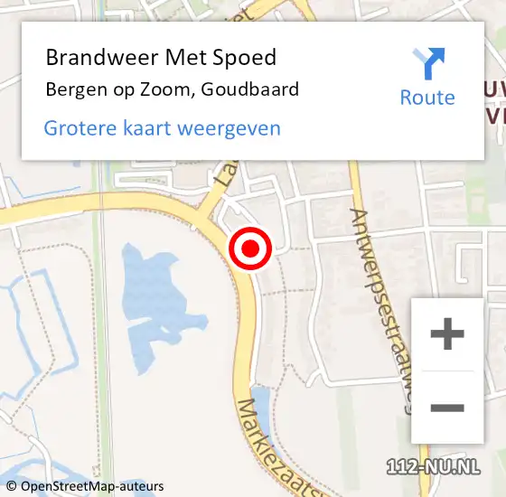 Locatie op kaart van de 112 melding: Brandweer Met Spoed Naar Bergen op Zoom, Goudbaard op 31 december 2022 12:39