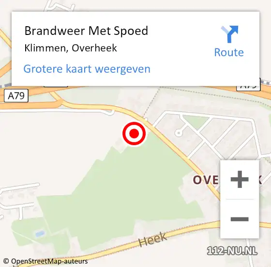 Locatie op kaart van de 112 melding: Brandweer Met Spoed Naar Klimmen, Overheek op 31 december 2022 12:45