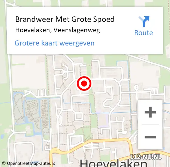 Locatie op kaart van de 112 melding: Brandweer Met Grote Spoed Naar Hoevelaken, Veenslagenweg op 31 december 2022 13:16