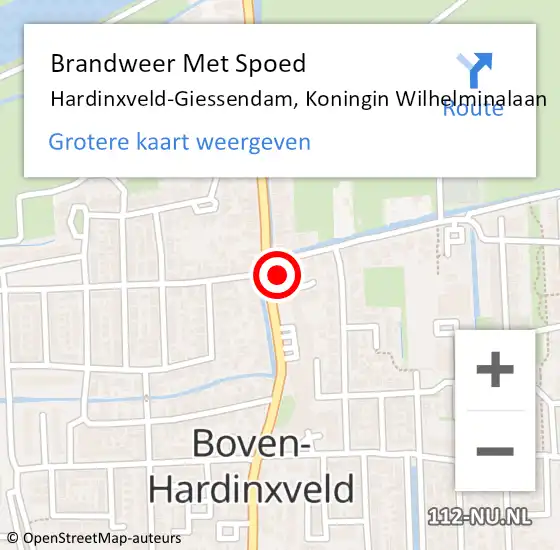 Locatie op kaart van de 112 melding: Brandweer Met Spoed Naar Hardinxveld-Giessendam, Koningin Wilhelminalaan op 31 december 2022 13:21