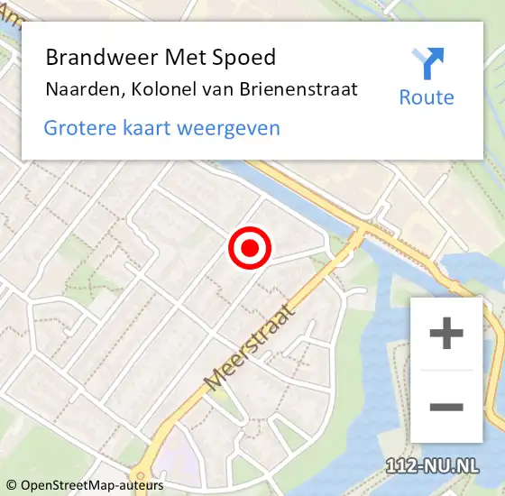 Locatie op kaart van de 112 melding: Brandweer Met Spoed Naar Naarden, Kolonel van Brienenstraat op 31 december 2022 13:24