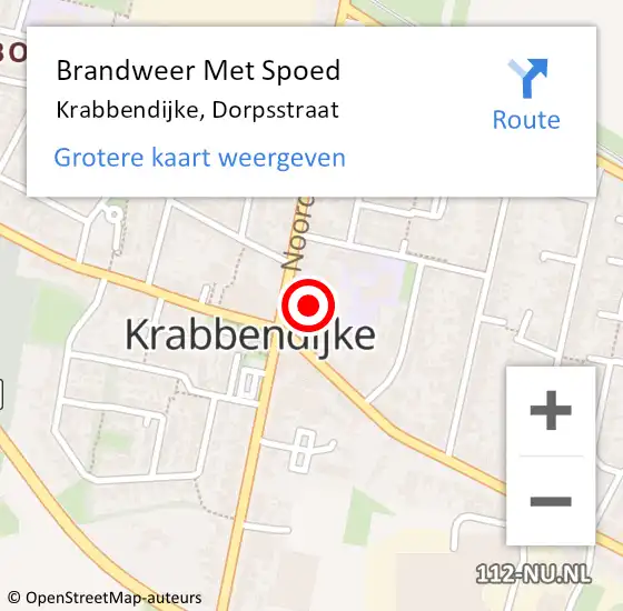 Locatie op kaart van de 112 melding: Brandweer Met Spoed Naar Krabbendijke, Dorpsstraat op 31 december 2022 13:24