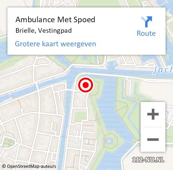 Locatie op kaart van de 112 melding: Ambulance Met Spoed Naar Brielle, Vestingpad op 31 december 2022 13:36