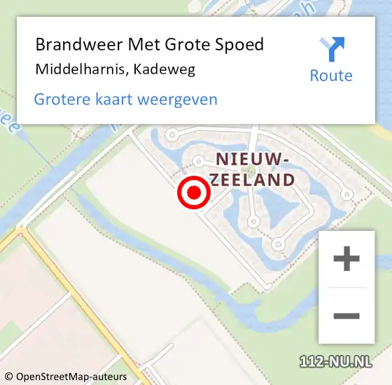 Locatie op kaart van de 112 melding: Brandweer Met Grote Spoed Naar Middelharnis, Kadeweg op 31 december 2022 13:38