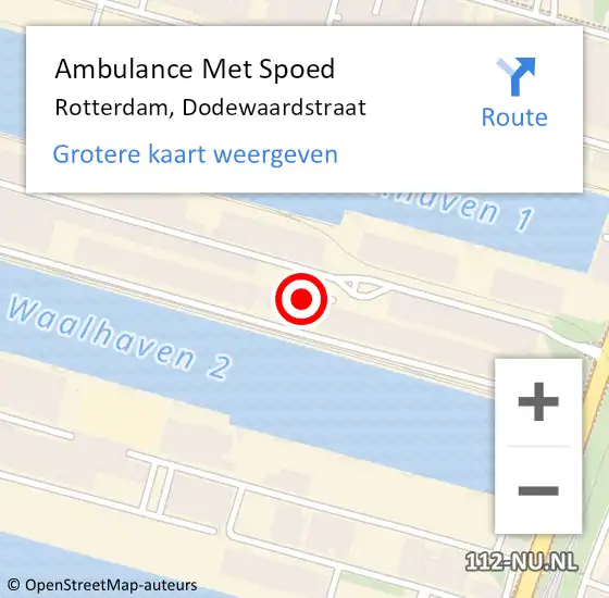 Locatie op kaart van de 112 melding: Ambulance Met Spoed Naar Rotterdam, Dodewaardstraat op 31 december 2022 13:47