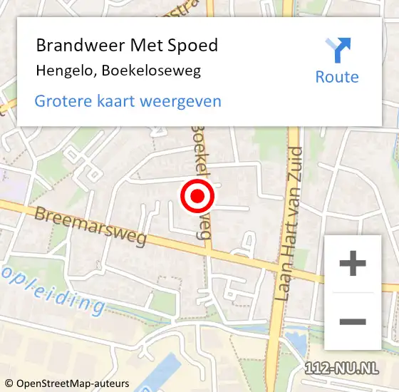 Locatie op kaart van de 112 melding: Brandweer Met Spoed Naar Hengelo, Boekeloseweg op 31 december 2022 14:07