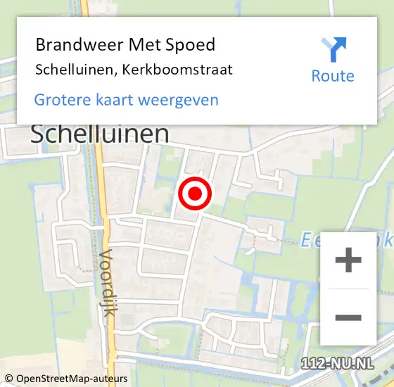 Locatie op kaart van de 112 melding: Brandweer Met Spoed Naar Schelluinen, Kerkboomstraat op 31 december 2022 14:09