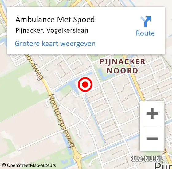 Locatie op kaart van de 112 melding: Ambulance Met Spoed Naar Pijnacker, Vogelkerslaan op 31 december 2022 14:16