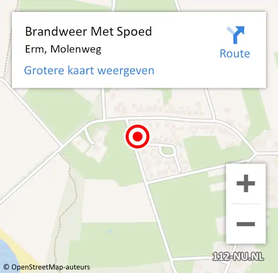 Locatie op kaart van de 112 melding: Brandweer Met Spoed Naar Erm, Molenweg op 31 december 2022 14:25