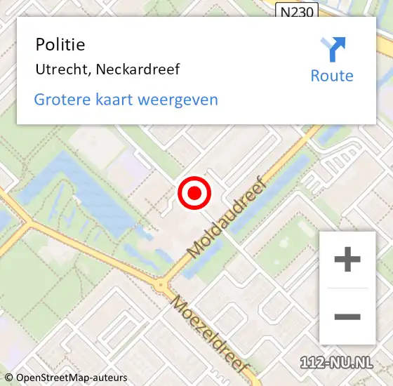 Locatie op kaart van de 112 melding: Politie Utrecht, Neckardreef op 31 december 2022 14:34