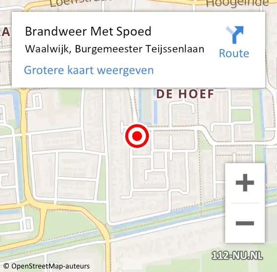 Locatie op kaart van de 112 melding: Brandweer Met Spoed Naar Waalwijk, Burgemeester Teijssenlaan op 31 december 2022 14:41