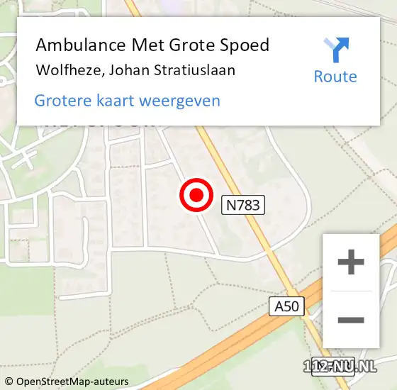 Locatie op kaart van de 112 melding: Ambulance Met Grote Spoed Naar Wolfheze, Johan Stratiuslaan op 31 december 2022 14:51