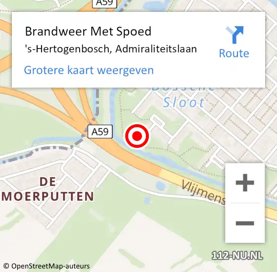 Locatie op kaart van de 112 melding: Brandweer Met Spoed Naar 's-Hertogenbosch, Admiraliteitslaan op 31 december 2022 16:00