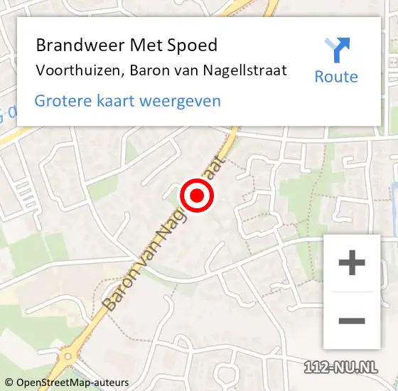 Locatie op kaart van de 112 melding: Brandweer Met Spoed Naar Voorthuizen, Baron van Nagellstraat op 31 december 2022 16:11