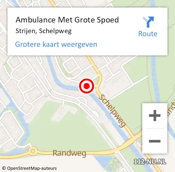 Locatie op kaart van de 112 melding: Ambulance Met Grote Spoed Naar Strijen, Schelpweg op 31 december 2022 16:15