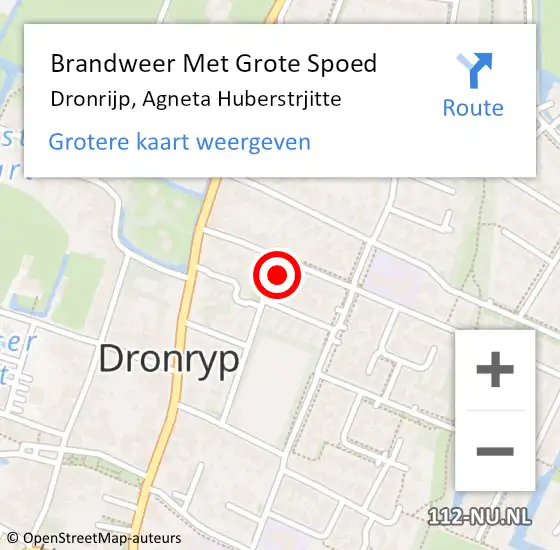 Locatie op kaart van de 112 melding: Brandweer Met Grote Spoed Naar Dronrijp, Agneta Huberstrjitte op 31 december 2022 16:33