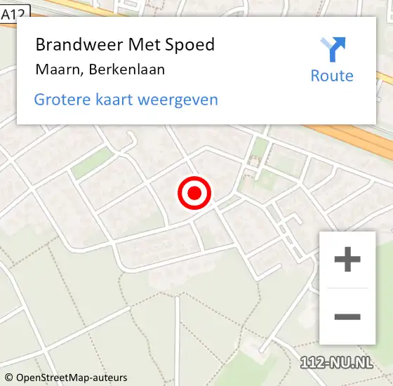 Locatie op kaart van de 112 melding: Brandweer Met Spoed Naar Maarn, Berkenlaan op 31 december 2022 16:36