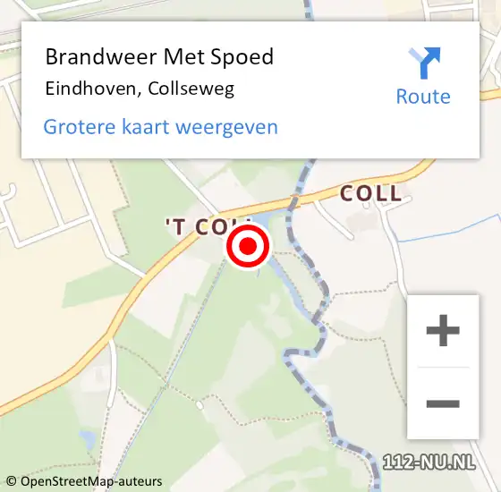 Locatie op kaart van de 112 melding: Brandweer Met Spoed Naar Eindhoven, Collseweg op 31 december 2022 16:41