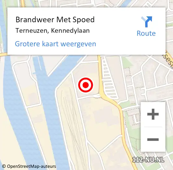 Locatie op kaart van de 112 melding: Brandweer Met Spoed Naar Terneuzen, Kennedylaan op 31 december 2022 16:47