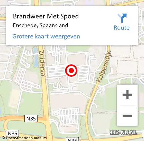 Locatie op kaart van de 112 melding: Brandweer Met Spoed Naar Enschede, Spaansland op 31 december 2022 16:50