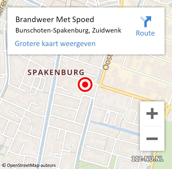 Locatie op kaart van de 112 melding: Brandweer Met Spoed Naar Bunschoten-Spakenburg, Zuidwenk op 31 december 2022 16:51