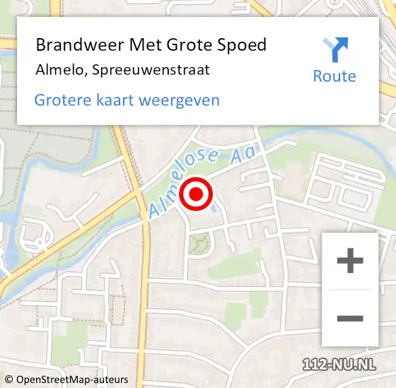 Locatie op kaart van de 112 melding: Brandweer Met Grote Spoed Naar Almelo, Spreeuwenstraat op 31 december 2022 16:58