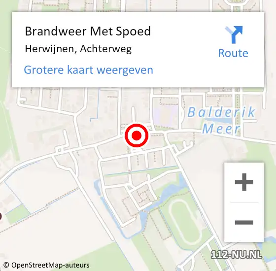 Locatie op kaart van de 112 melding: Brandweer Met Spoed Naar Herwijnen, Achterweg op 31 december 2022 17:06