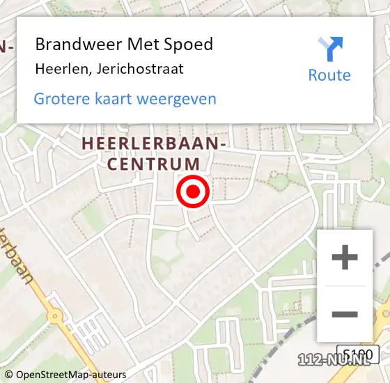 Locatie op kaart van de 112 melding: Brandweer Met Spoed Naar Heerlen, Jerichostraat op 31 december 2022 17:13