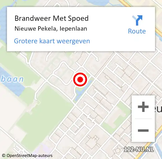 Locatie op kaart van de 112 melding: Brandweer Met Spoed Naar Nieuwe Pekela, Iepenlaan op 31 december 2022 17:14