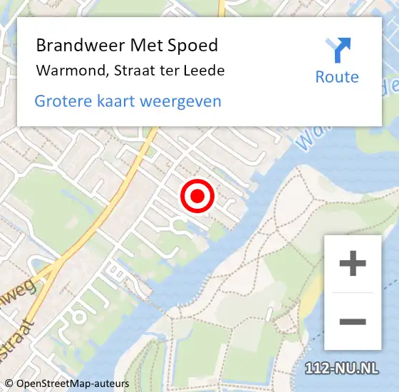 Locatie op kaart van de 112 melding: Brandweer Met Spoed Naar Warmond, Straat ter Leede op 31 december 2022 17:23